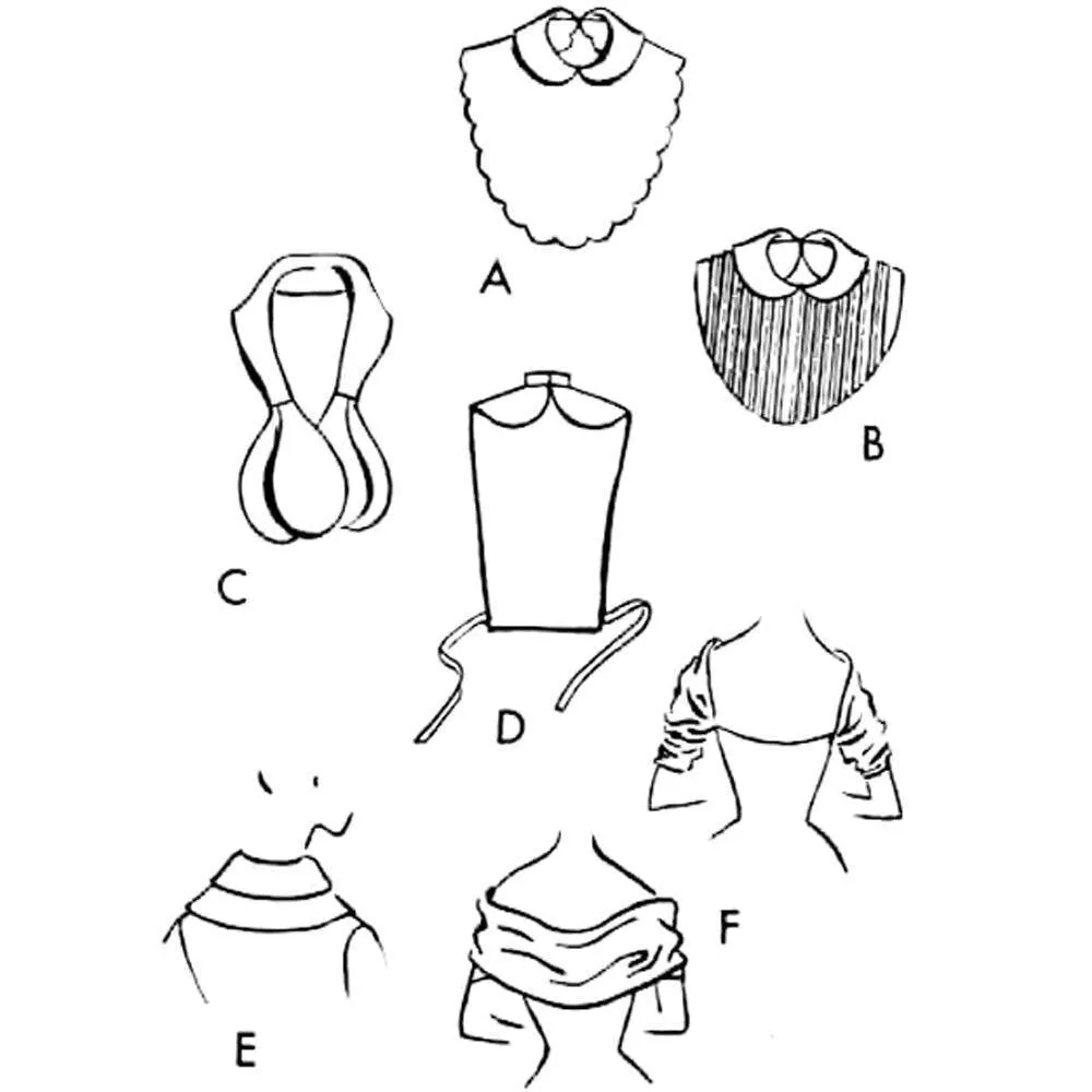 1950s Pattern, Vogue Accessories, Peter Pan Collar, Sleeve Stole - Multi-sizes