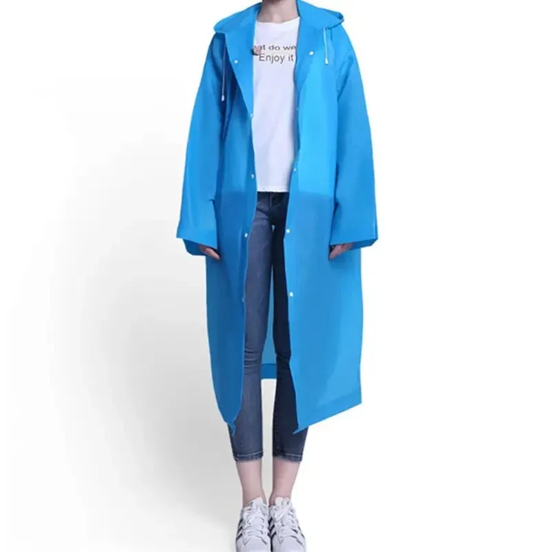 Adult Raincoat Non-Disposable Thick Outdoor Waterproof Hooded Raincoat Travel Climbing Universal One Piece Raincoat