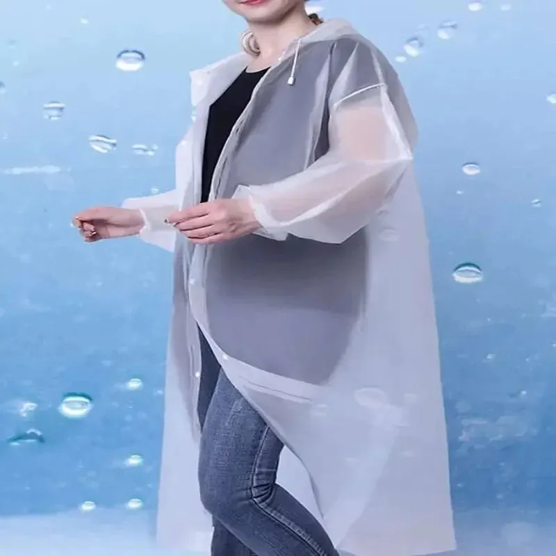 Adult Raincoat Non-Disposable Thick Outdoor Waterproof Hooded Raincoat Travel Climbing Universal One Piece Raincoat