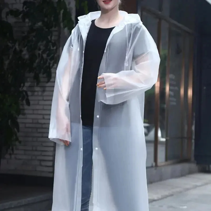 Adult Raincoat Non-Disposable Thick Outdoor Waterproof Hooded Raincoat Travel Climbing Universal One Piece Raincoat