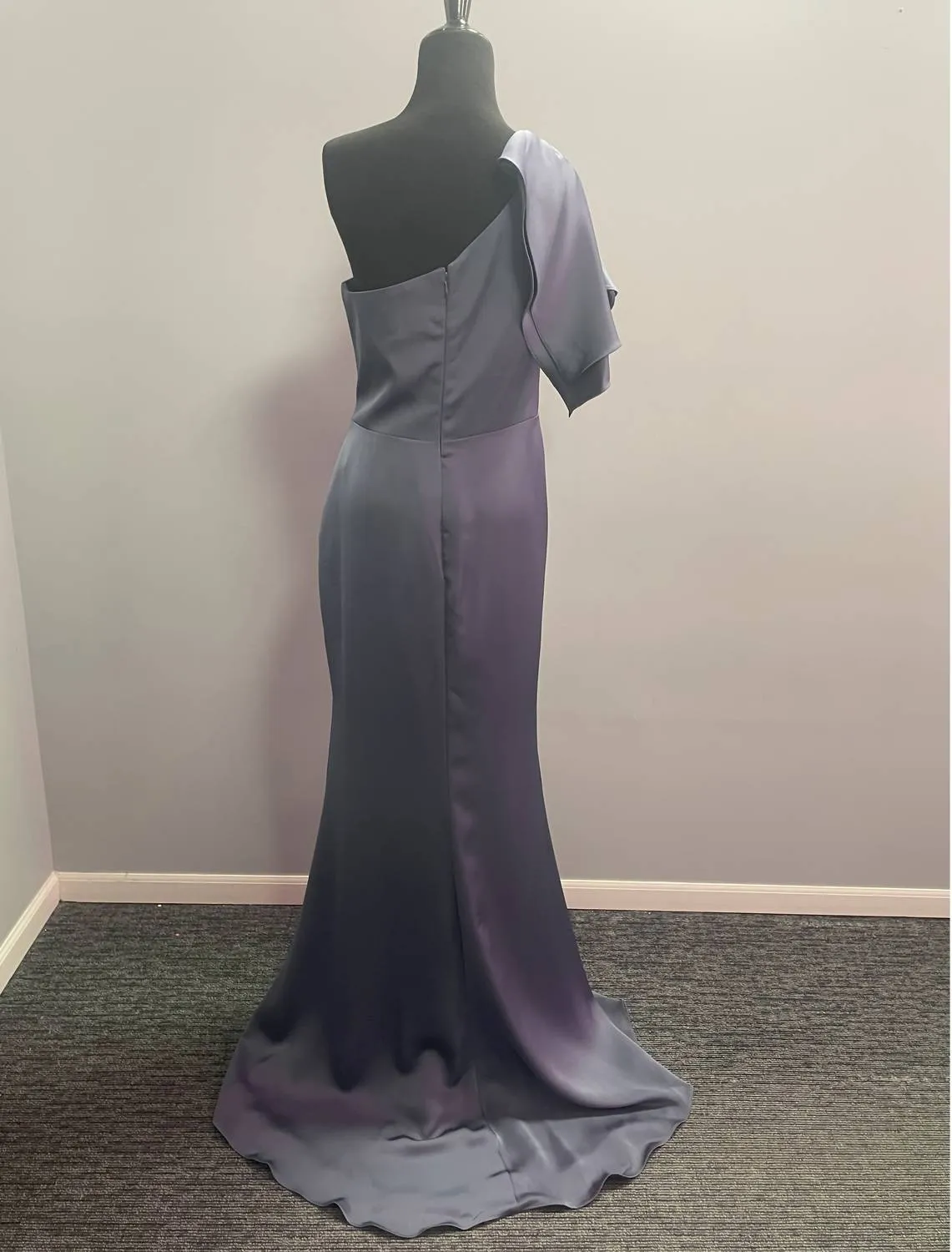 Alyce Paris - One Shoulder Ruffles Straight Dress