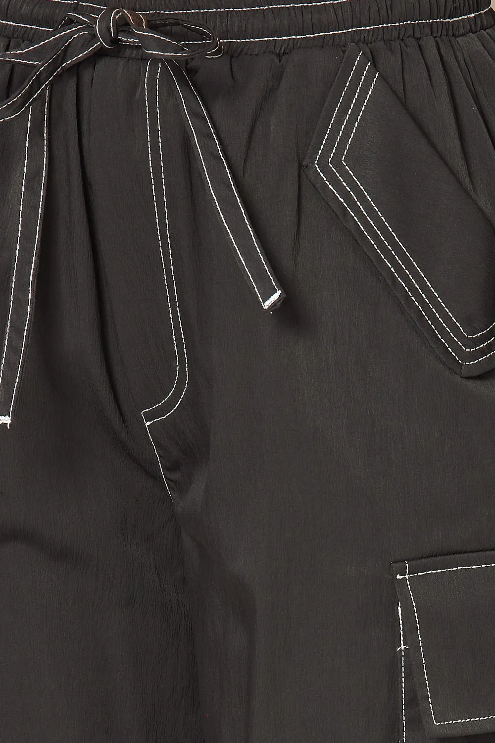 Annabelle Contrast Stitch Cargo Pocket Pants