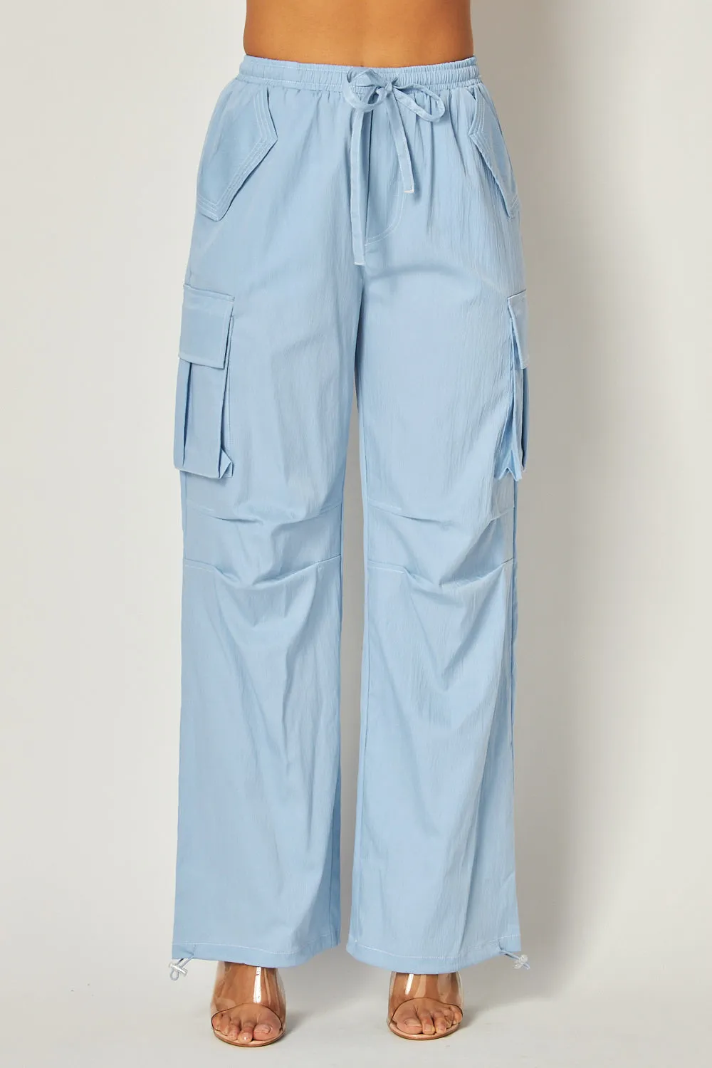 Annabelle Contrast Stitch Cargo Pocket Pants