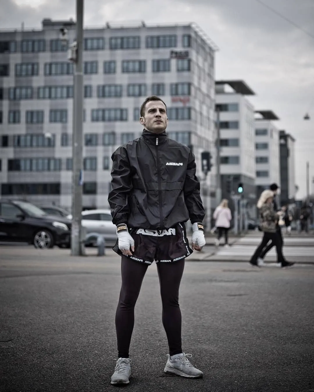 ASKARI MUAY THAI SHORTS - BLACK CAMOUFLAGE