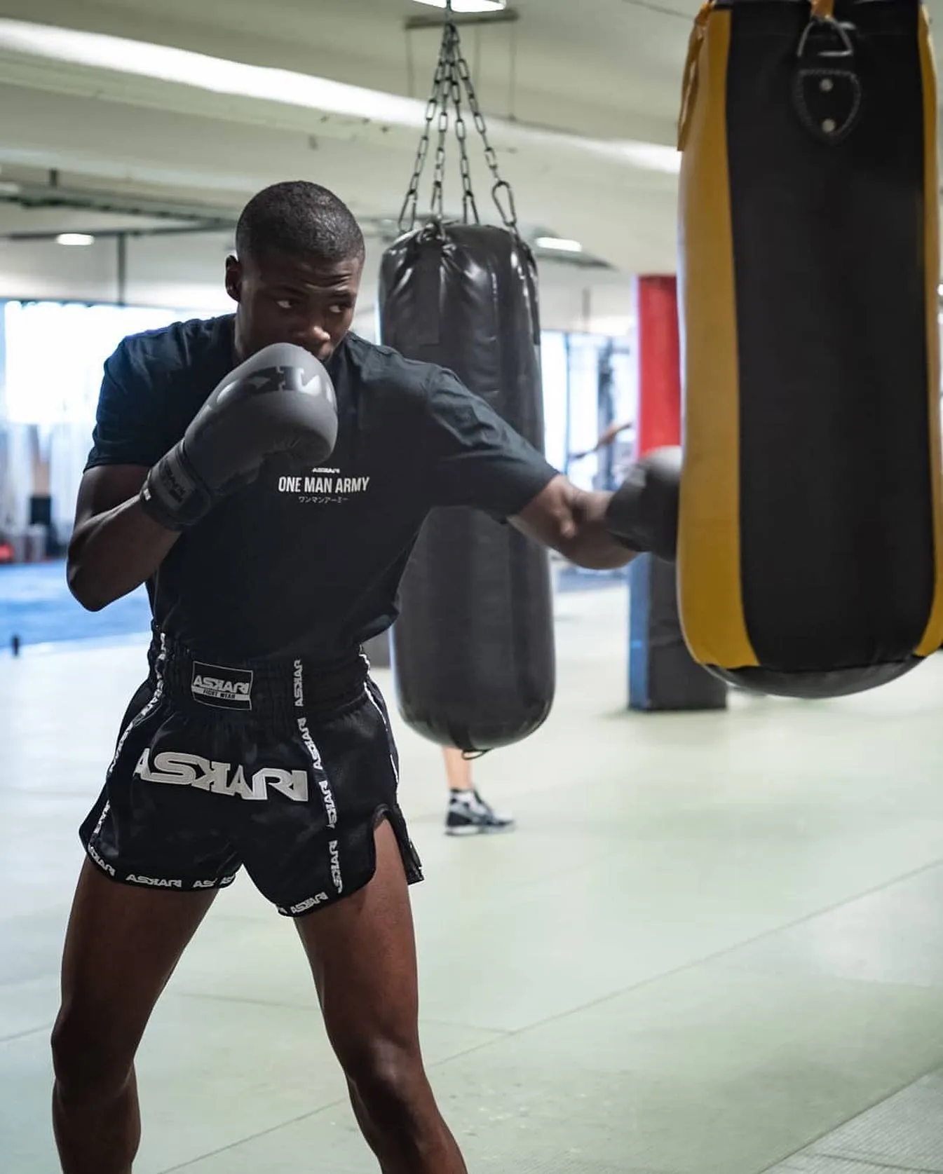 ASKARI MUAY THAI SHORTS - BLACK CAMOUFLAGE