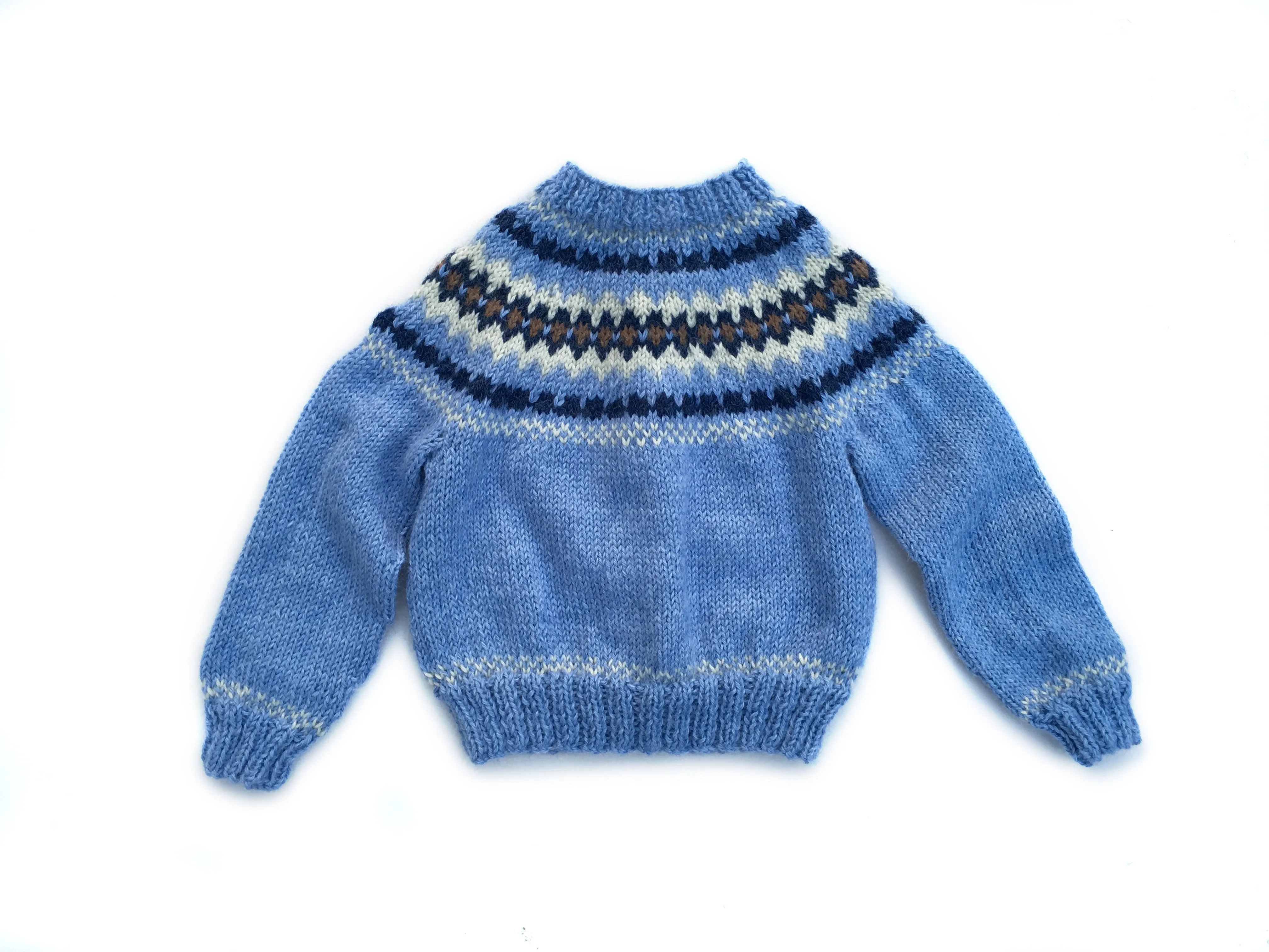 Baby Blue Alpaca Fair Isle Cardigan