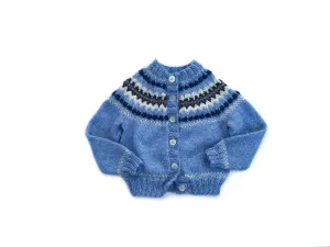 Baby Blue Alpaca Fair Isle Cardigan