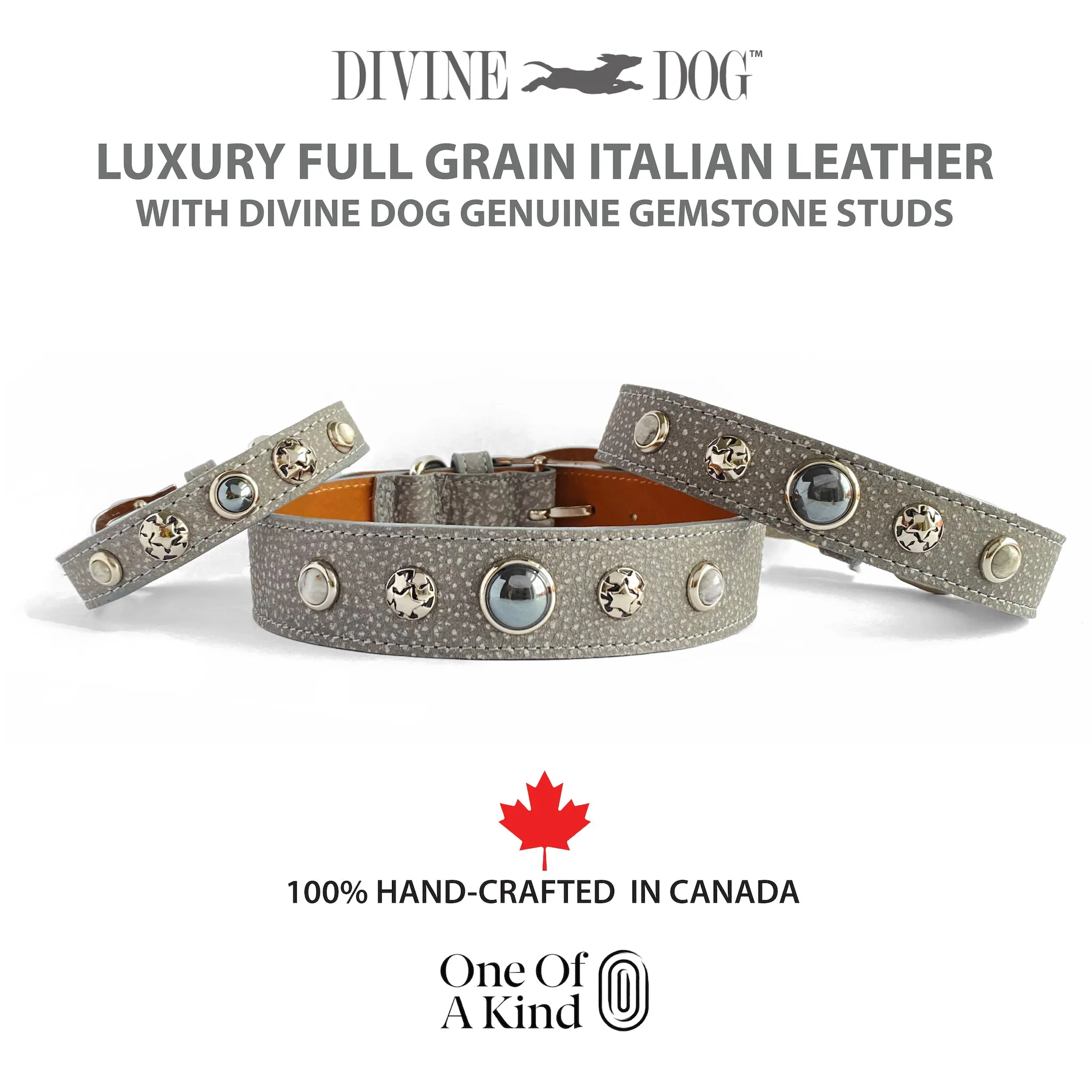 BANDIT - Luxury Leather Dog Collars with Gemstones