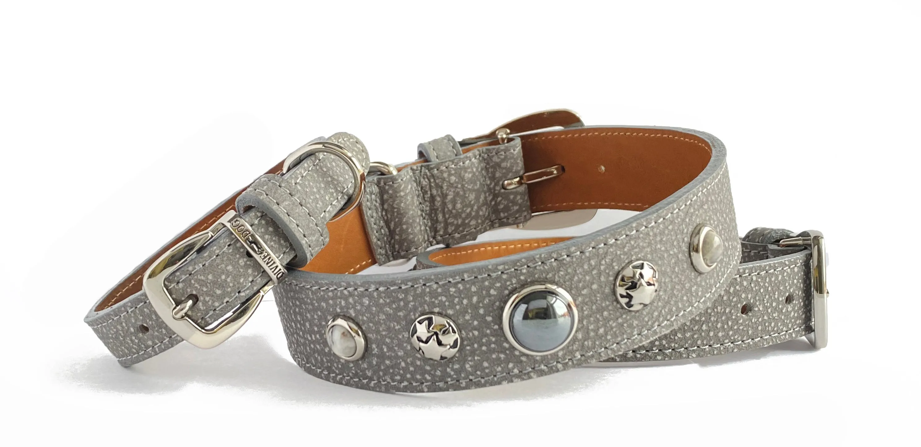 BANDIT - Luxury Leather Dog Collars with Gemstones