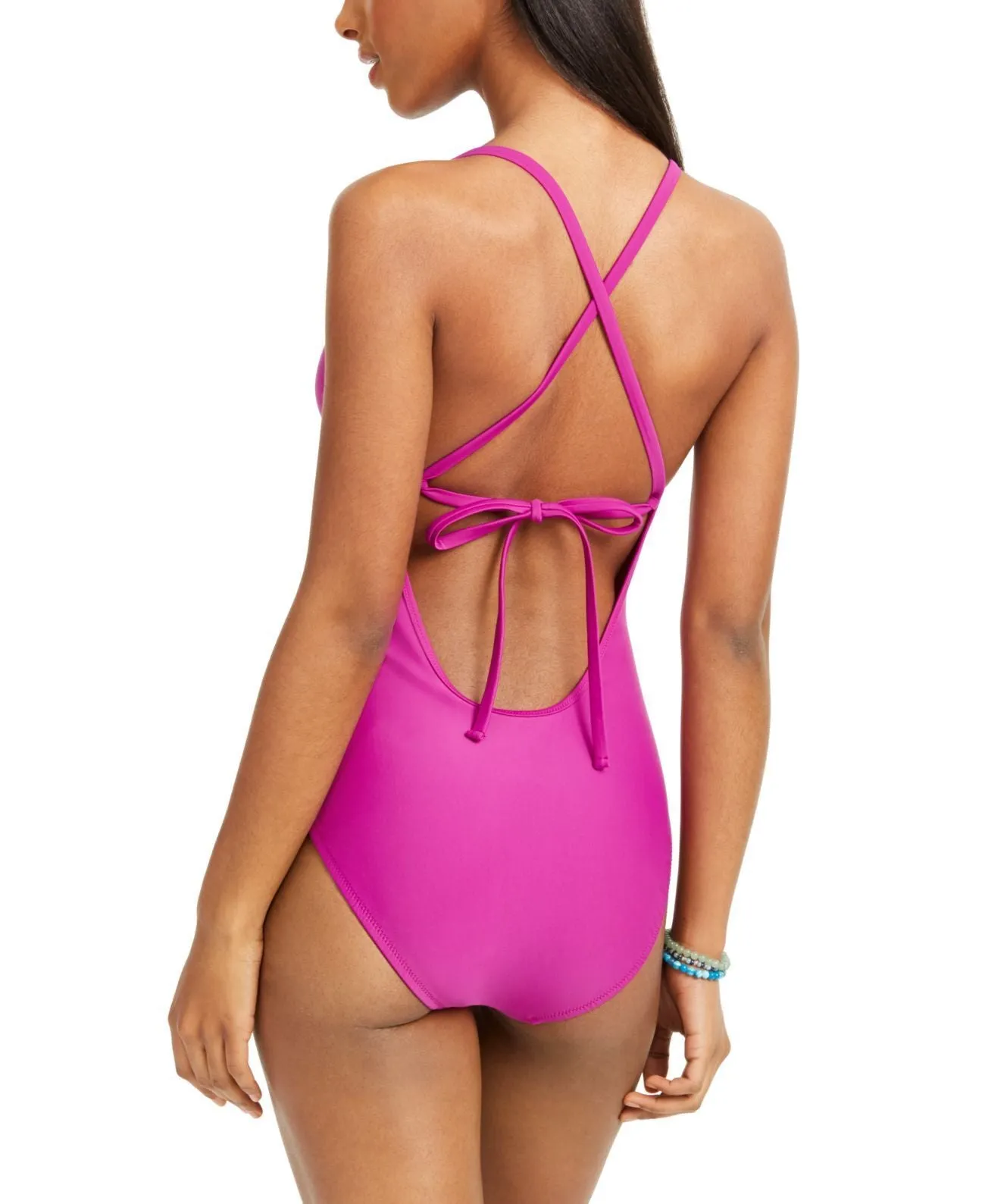 Bar III Cross-Back One-Piece Swimsuit, Size XL