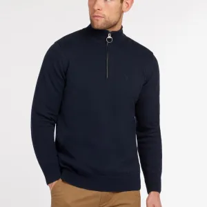 Barbour Cotton Half Zip Sweater in Navy