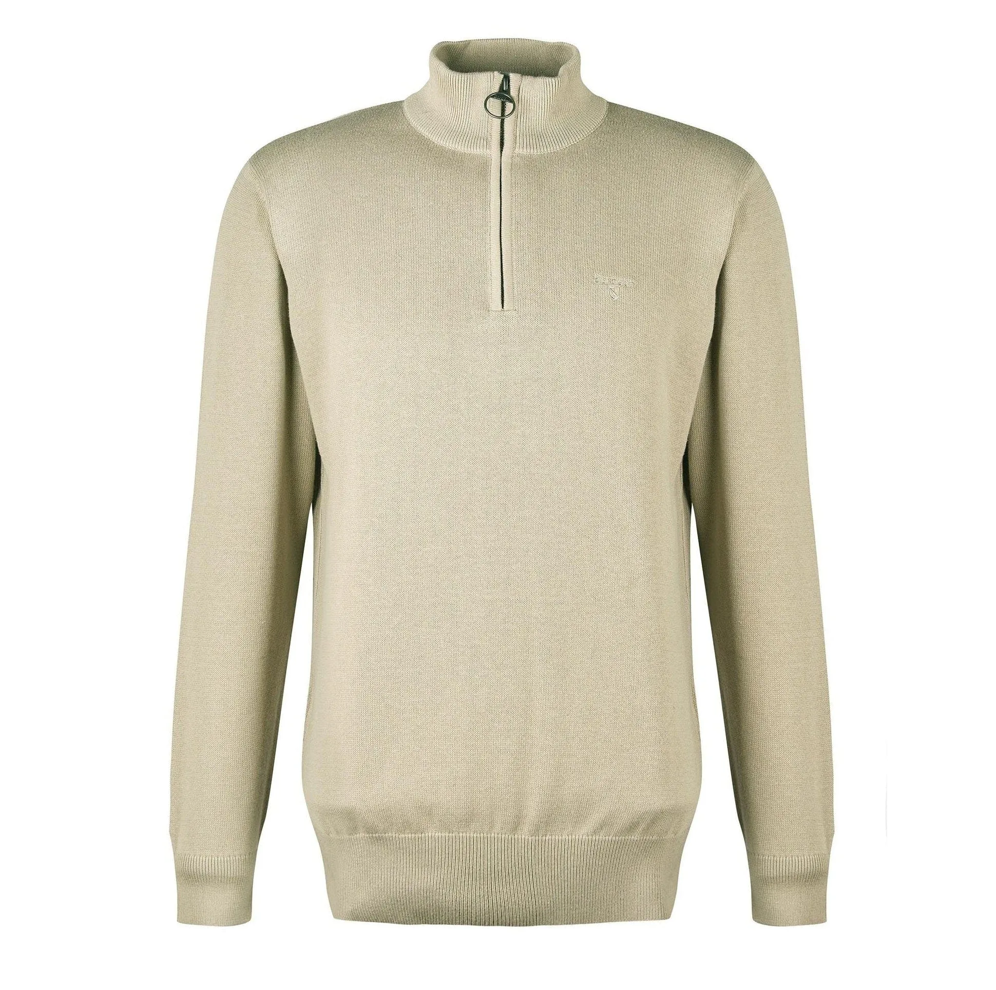 Barbour Cotton Half Zip Sweater Washed Stone