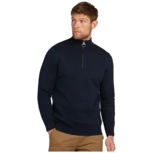 Barbour Mens Cotton Half Zip Sweater Navy