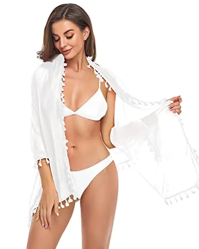 Bathing Suit Wraps Swimsuit Cover Up Skirts For Women-White