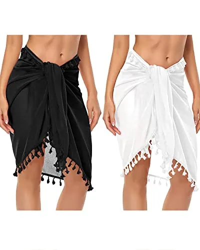 Bathing Suit Wraps Swimsuit Cover Up Skirts For Women-White
