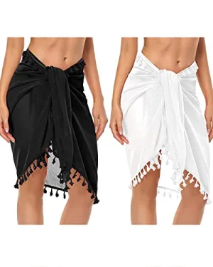Bathing Suit Wraps Swimsuit Cover Up Skirts For Women-White