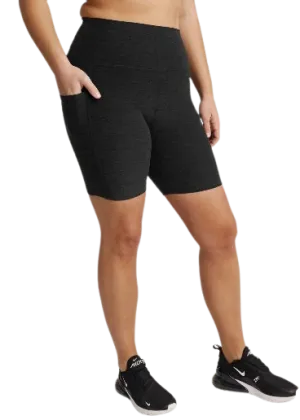 Beyond Yoga Spacedye Team Pockets High Waisted Biker Short - Darkest Night