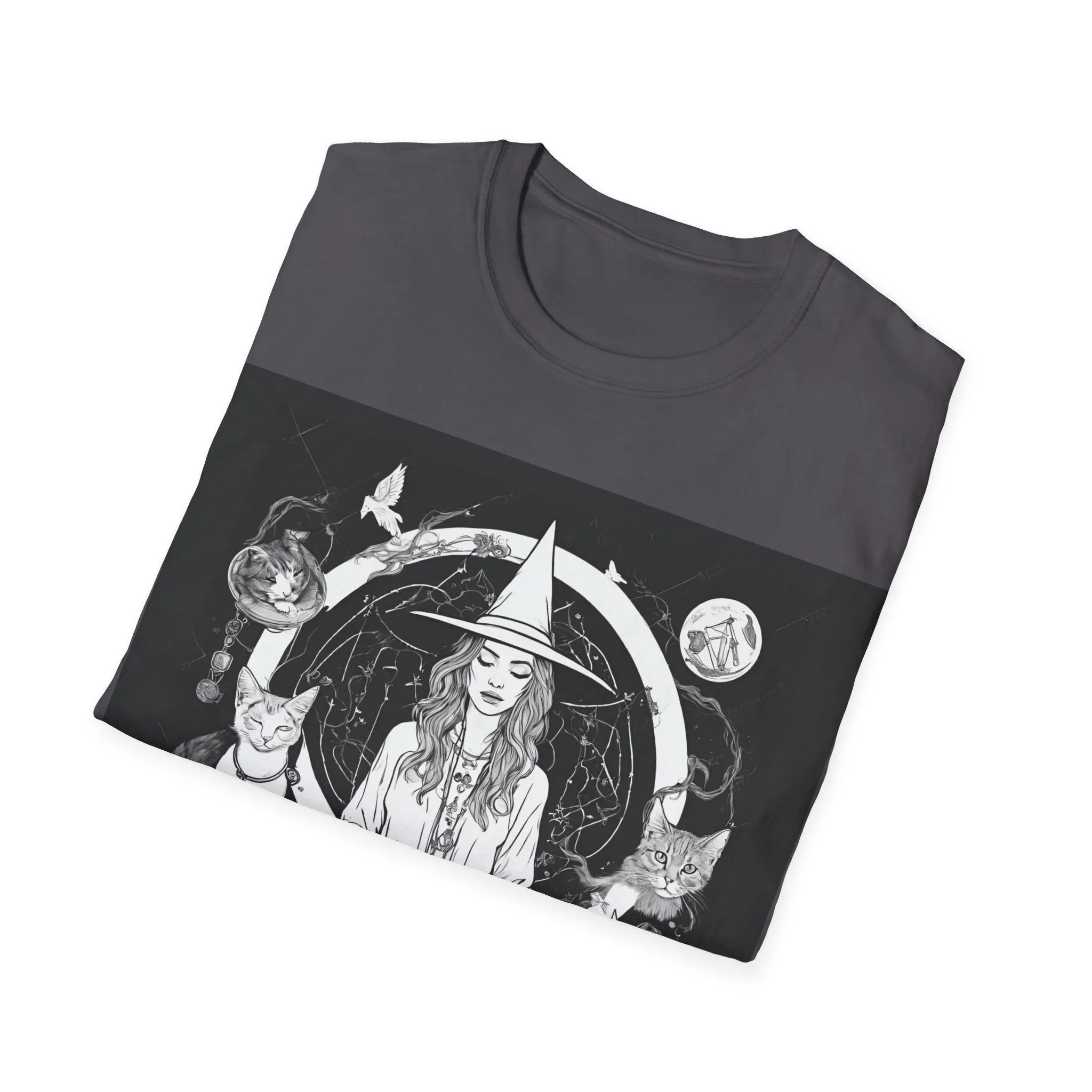 Black Mediating For a Moment Unisex Softstyle Yoga T-Shirt
