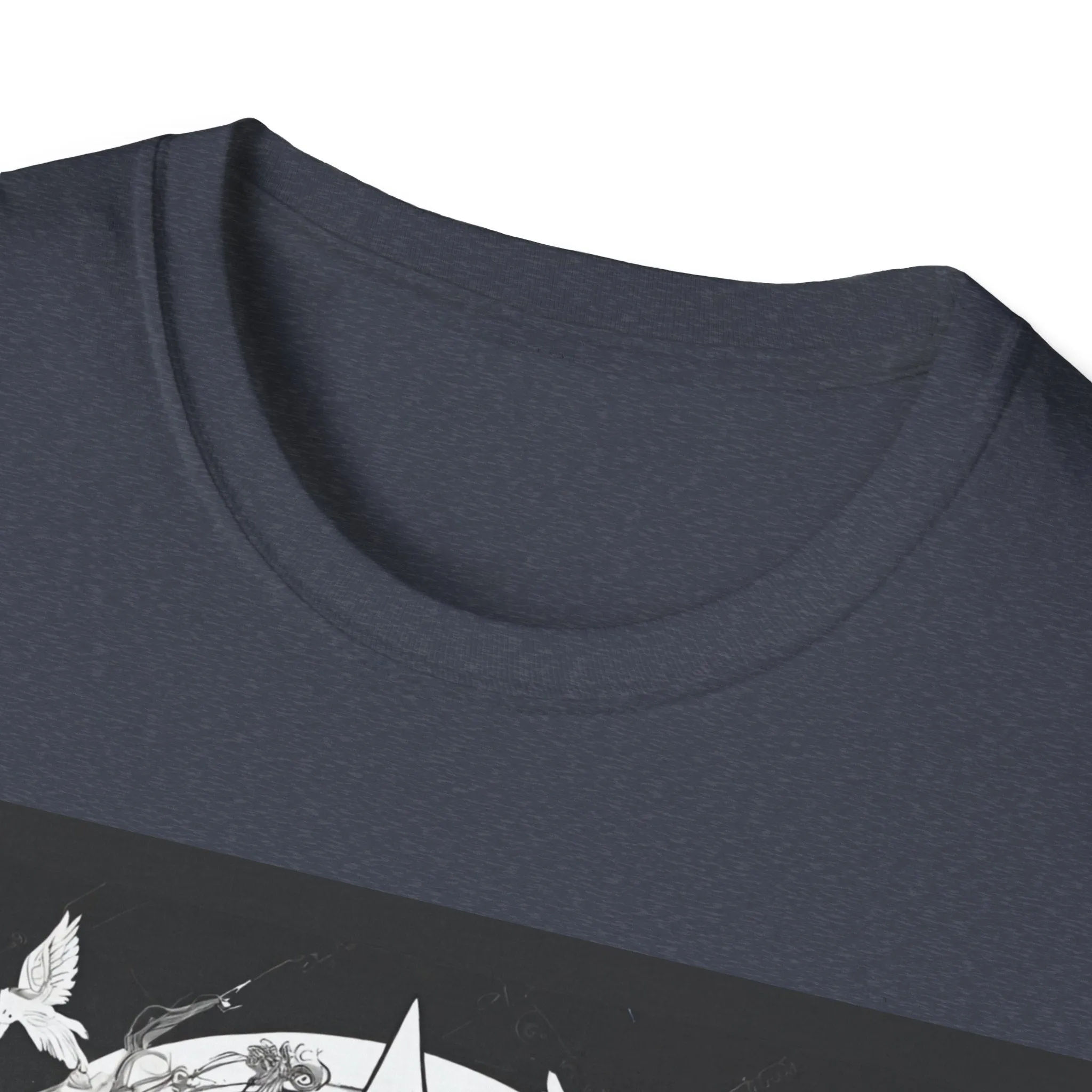 Black Mediating For a Moment Unisex Softstyle Yoga T-Shirt