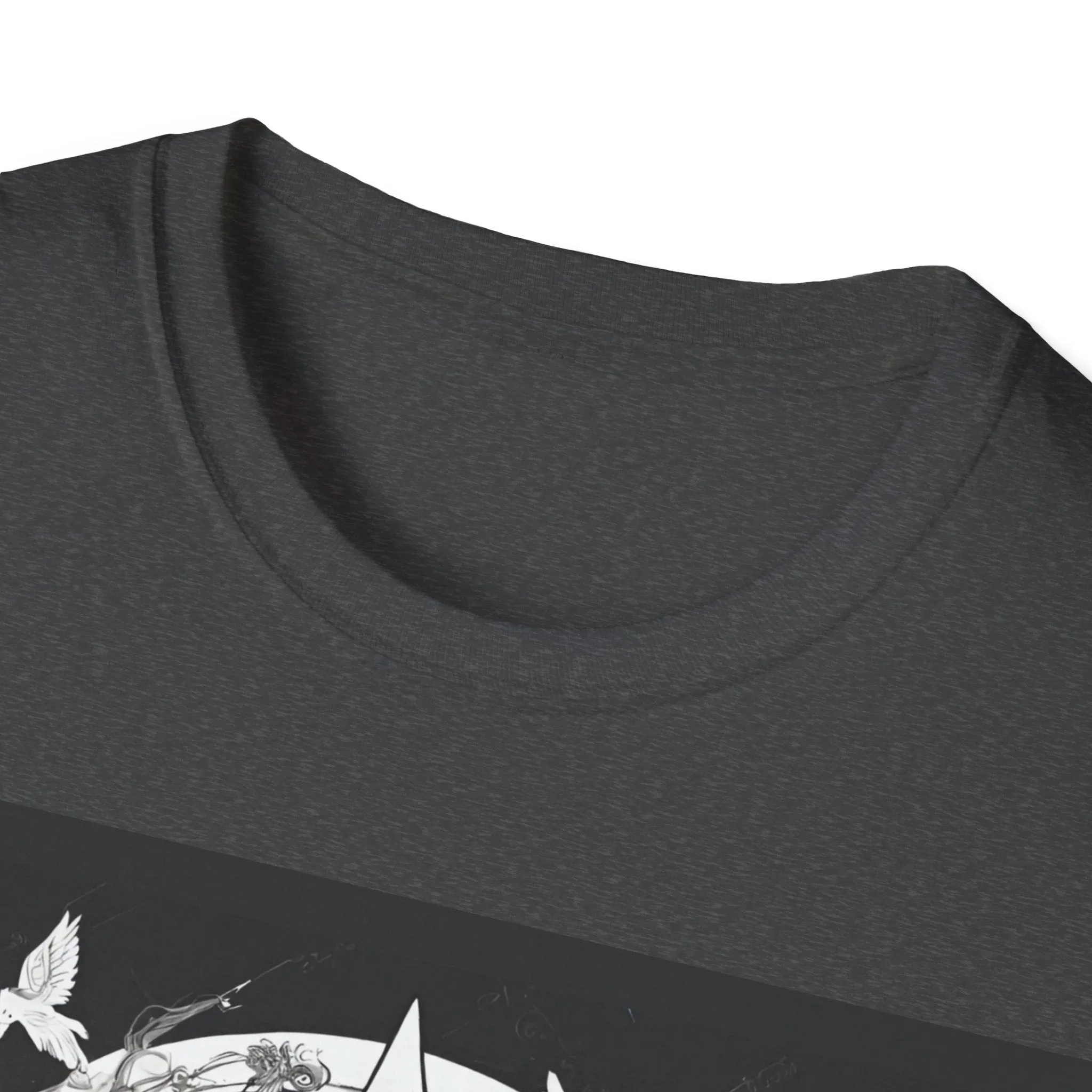 Black Mediating For a Moment Unisex Softstyle Yoga T-Shirt