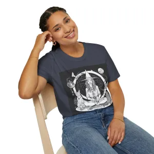 Black Mediating For a Moment Unisex Softstyle Yoga T-Shirt
