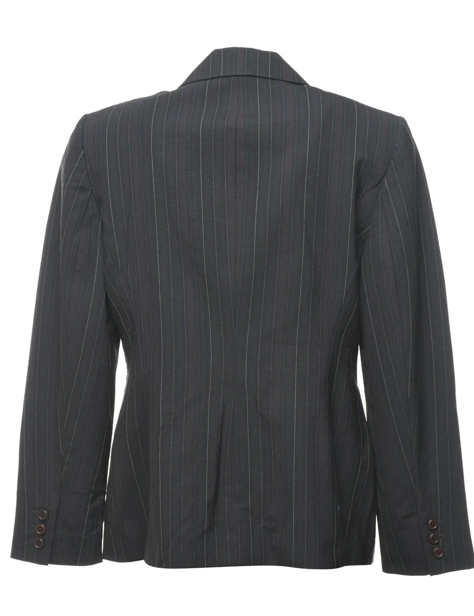 Black Striped Blazer - L
