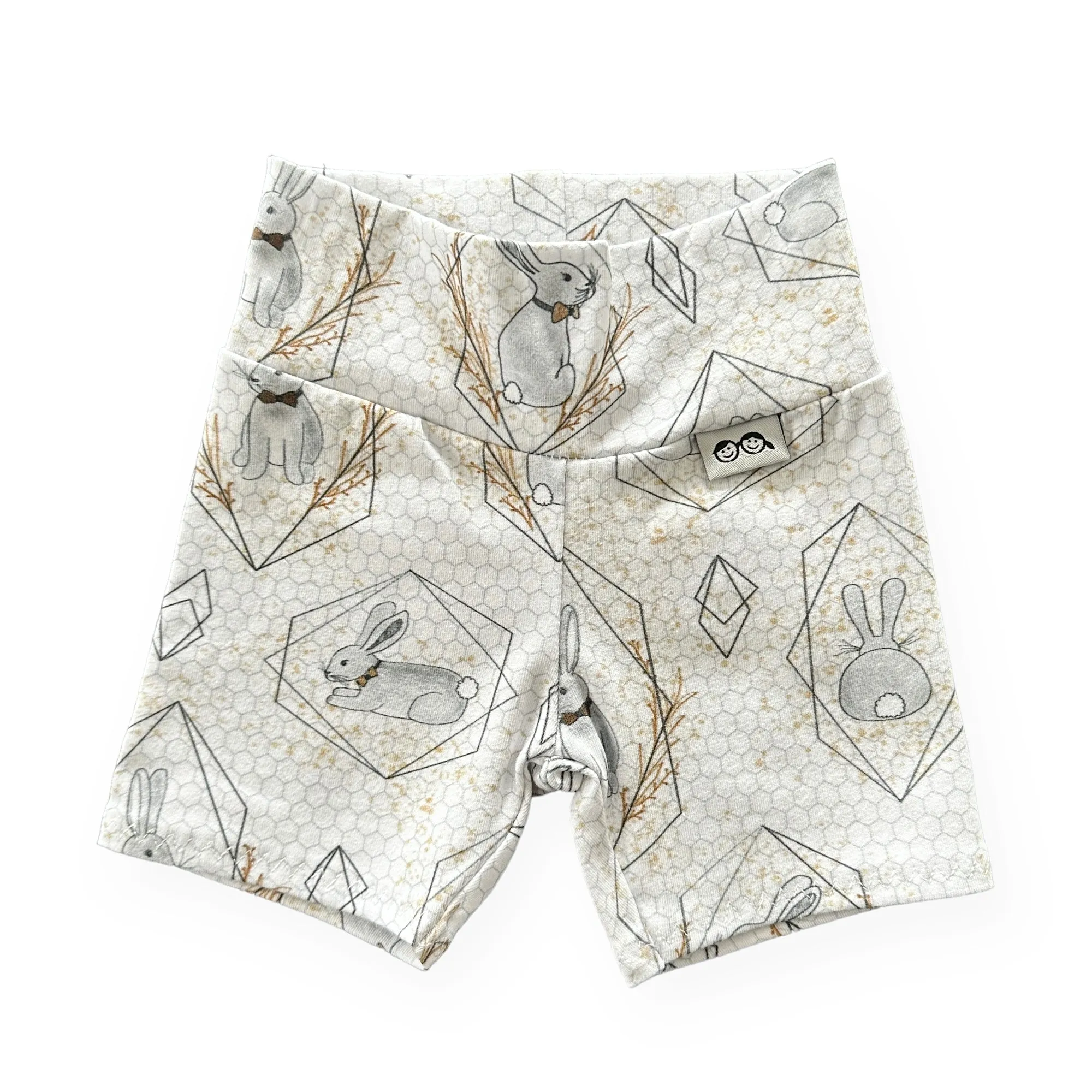 Bunny on Honeycomb Biker Shorts