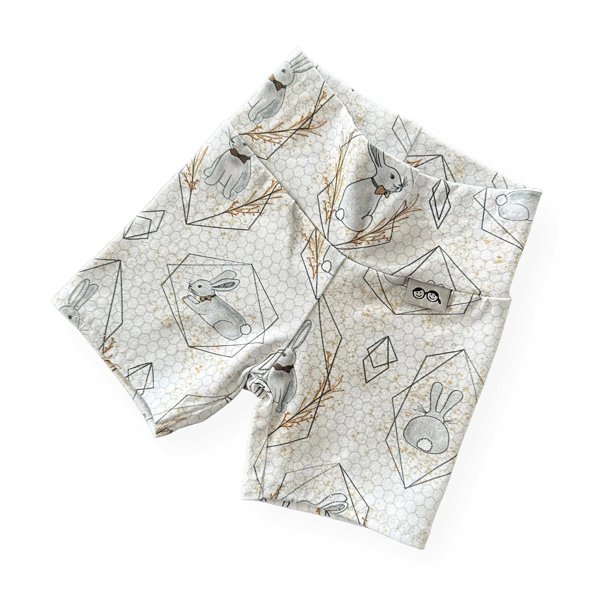 Bunny on Honeycomb Biker Shorts