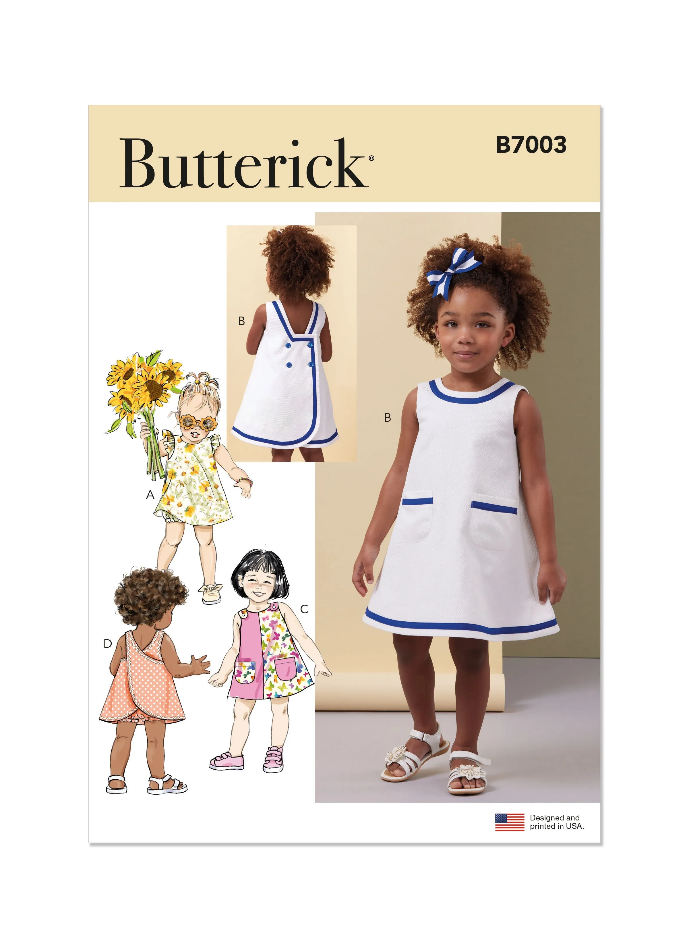 Butterick Sewing Pattern 7003 Toddlers' Dresses and Panties