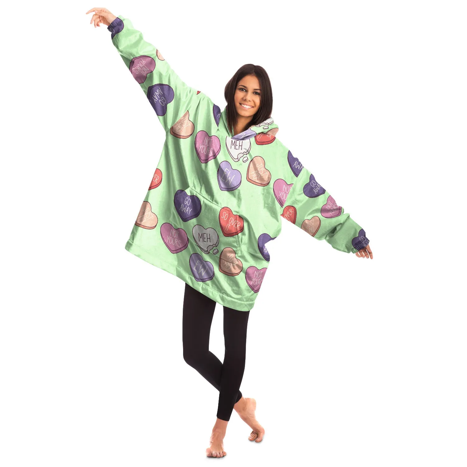 Candy Heart Hate Valentines Snug Hoodie