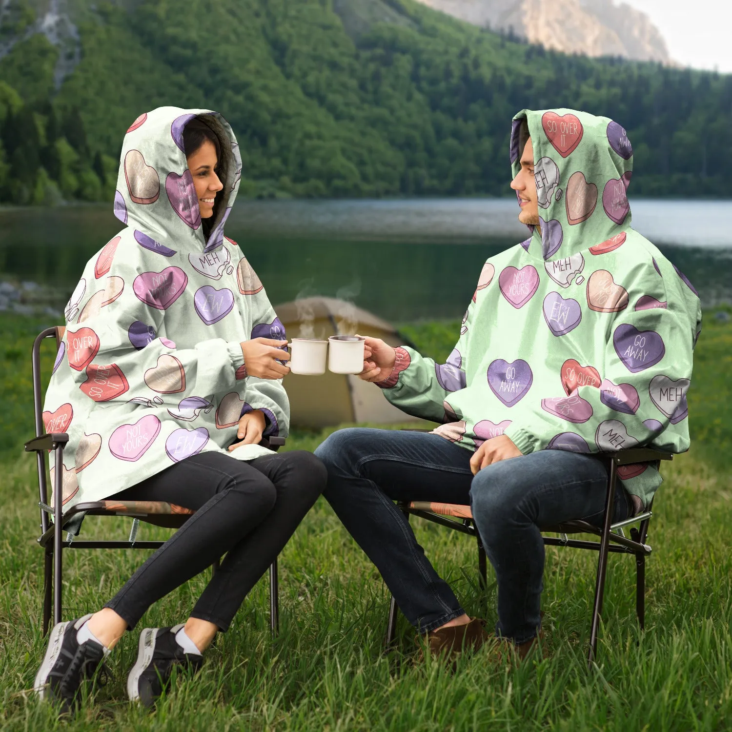 Candy Heart Hate Valentines Snug Hoodie