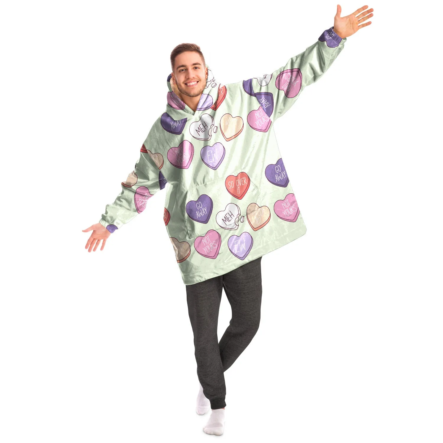 Candy Heart Hate Valentines Snug Hoodie
