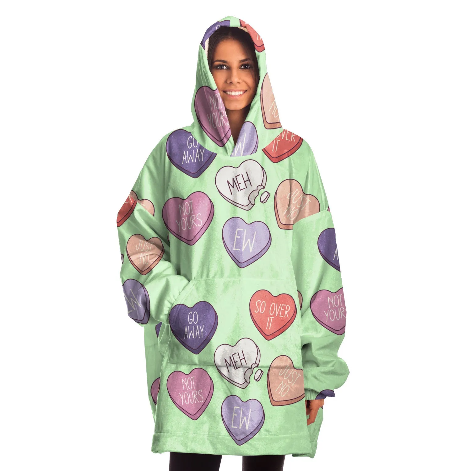 Candy Heart Hate Valentines Snug Hoodie