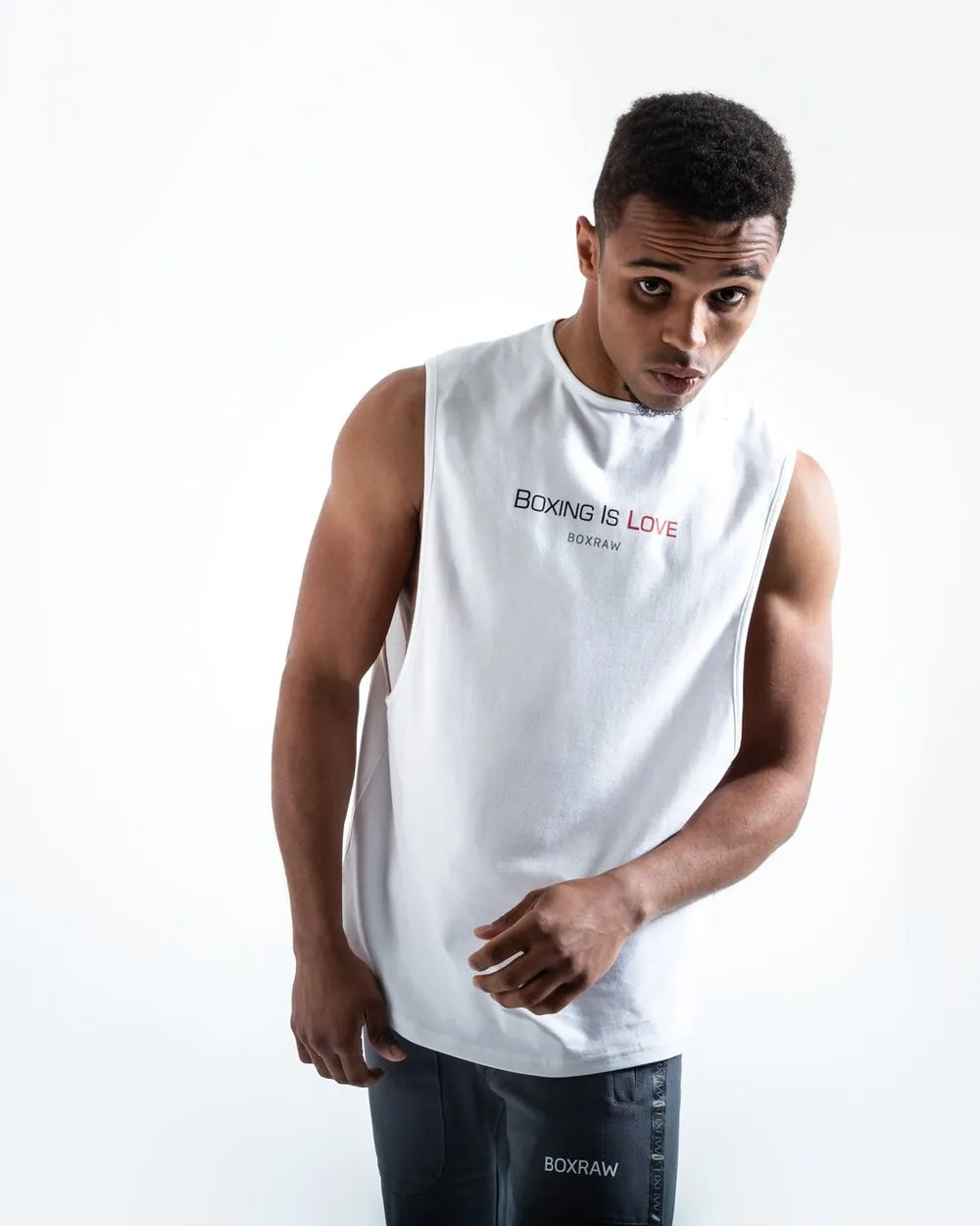 CLASSIC BOXING IS LOVE MUSCLE TANK - WHITE