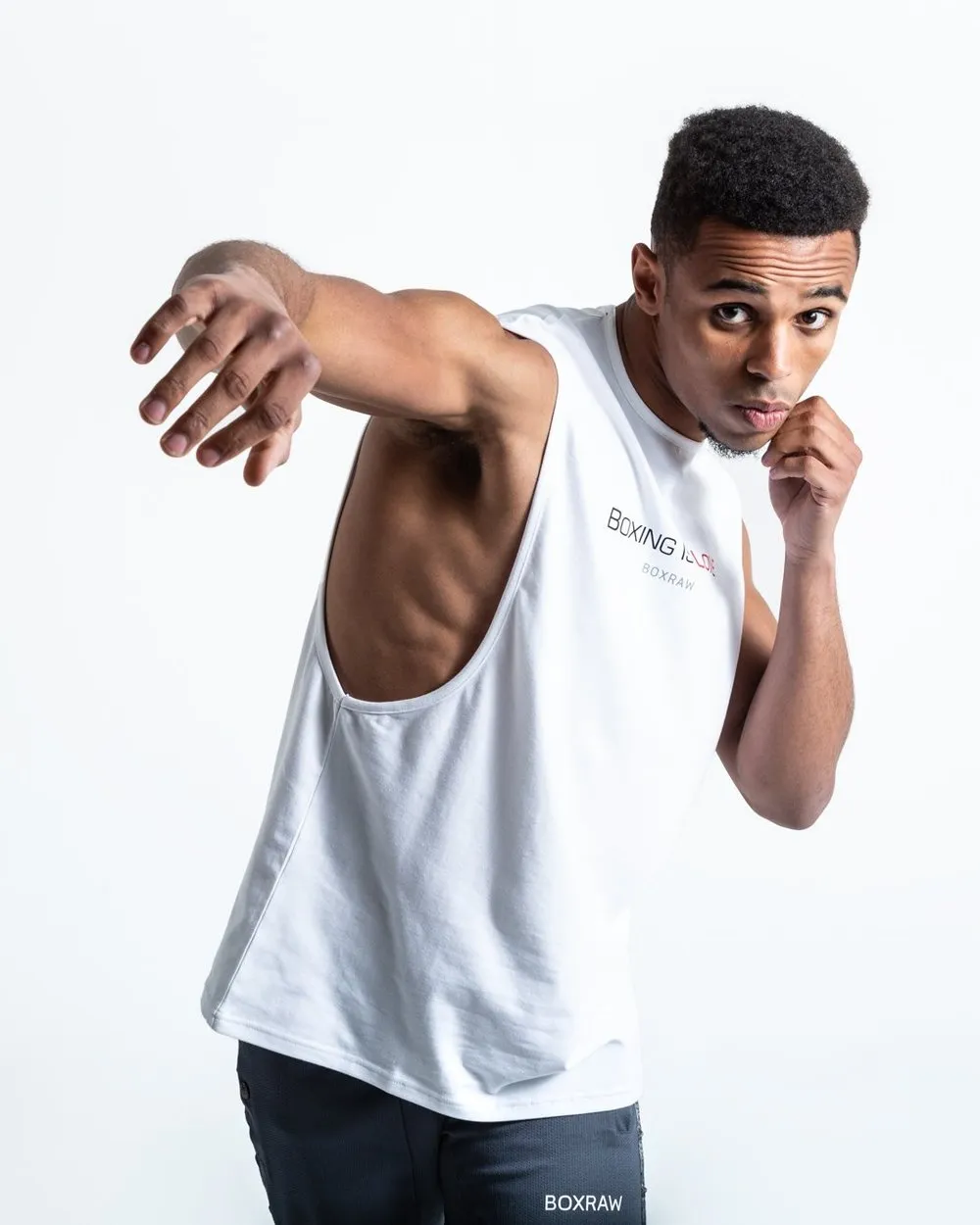 CLASSIC BOXING IS LOVE MUSCLE TANK - WHITE