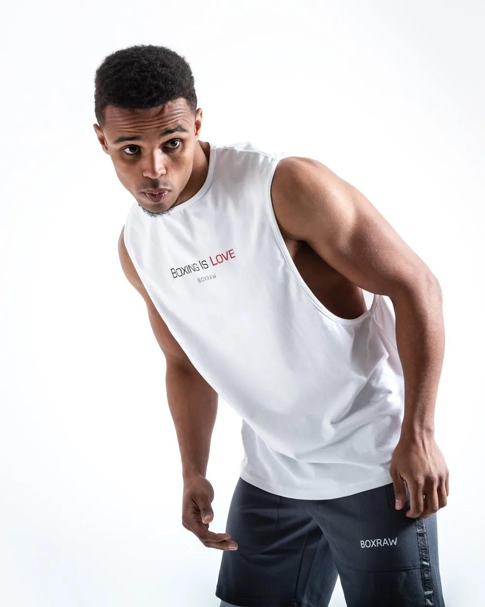 CLASSIC BOXING IS LOVE MUSCLE TANK - WHITE
