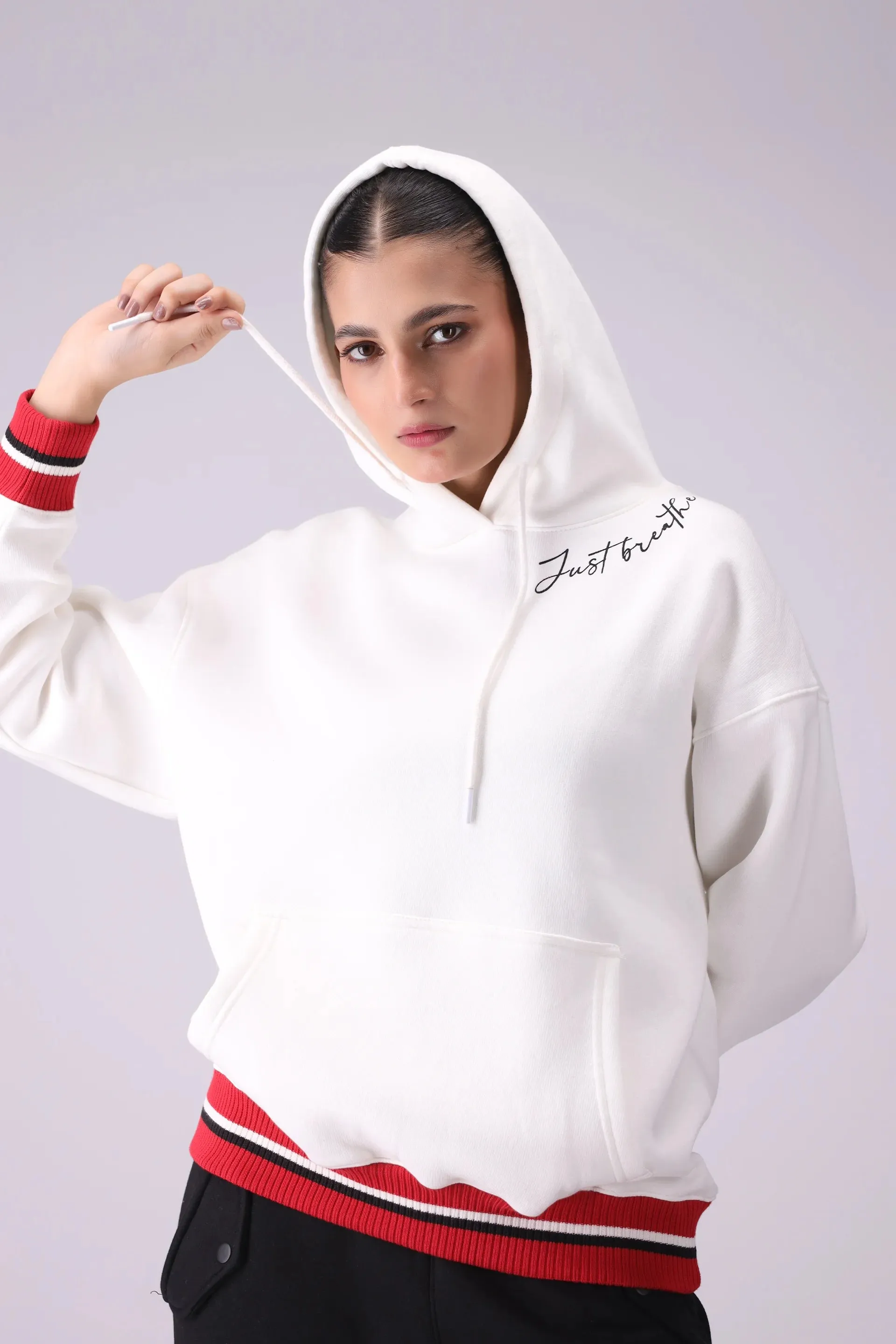 Contrast Trimmed Hoodie