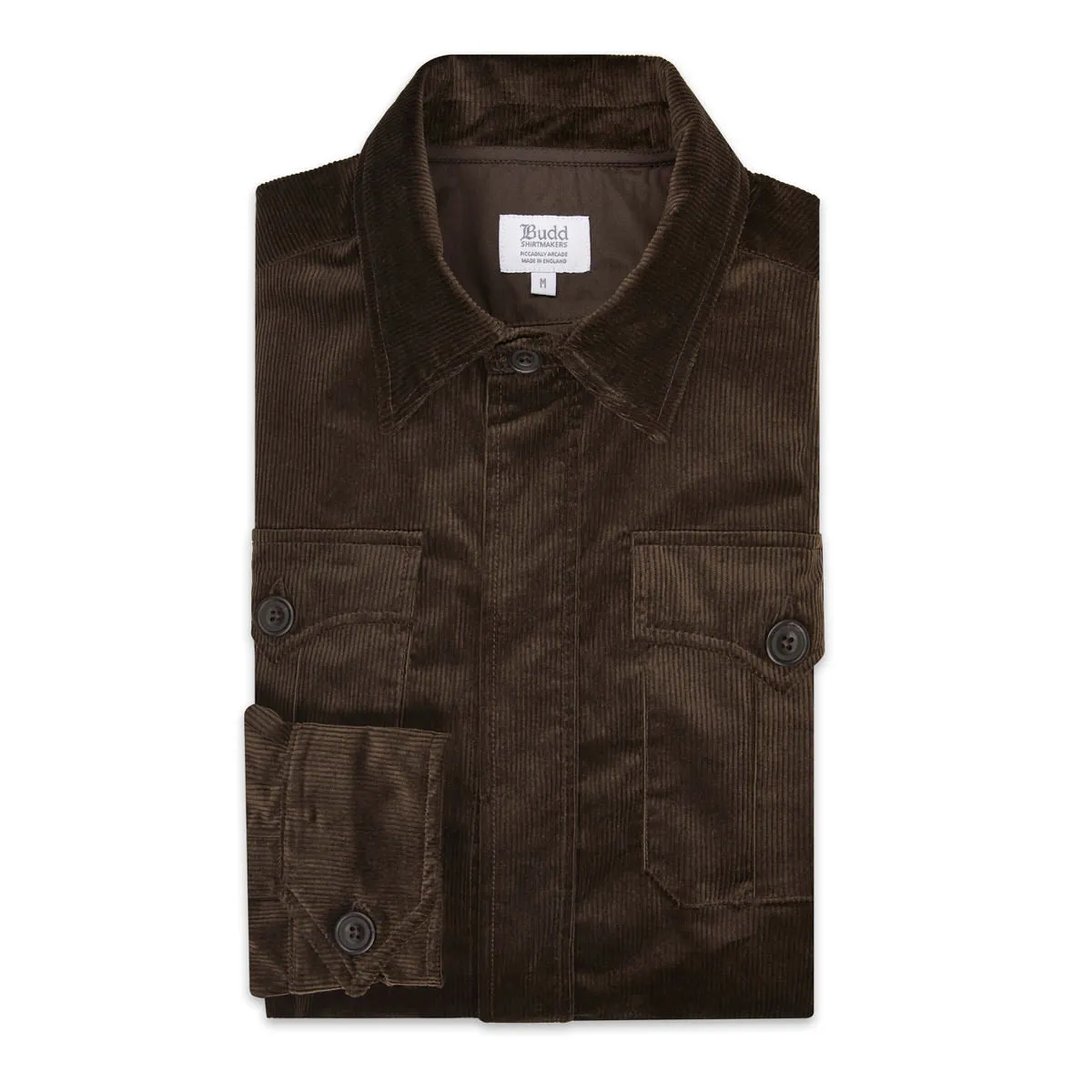 Cotton Corduroy Safari Jacket in Olive