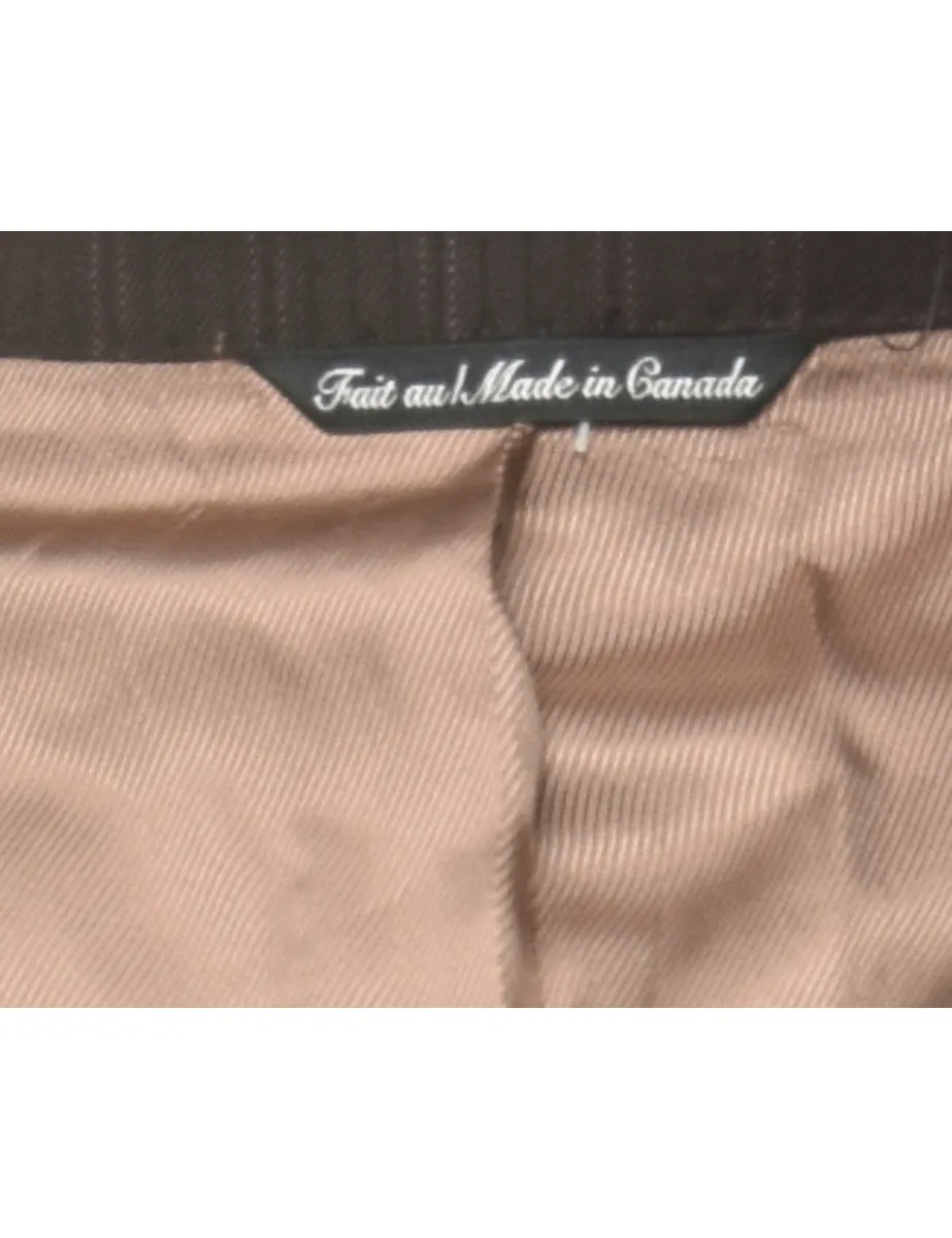 Dark Brown Striped Blazer - L