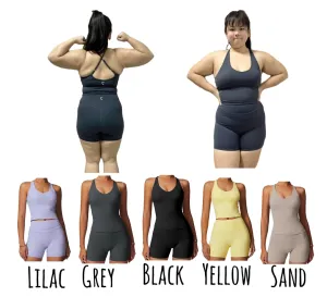 Everyday full length padded crossback tank top   shorts set (for lighter colours have to take note of panties’ choices)
