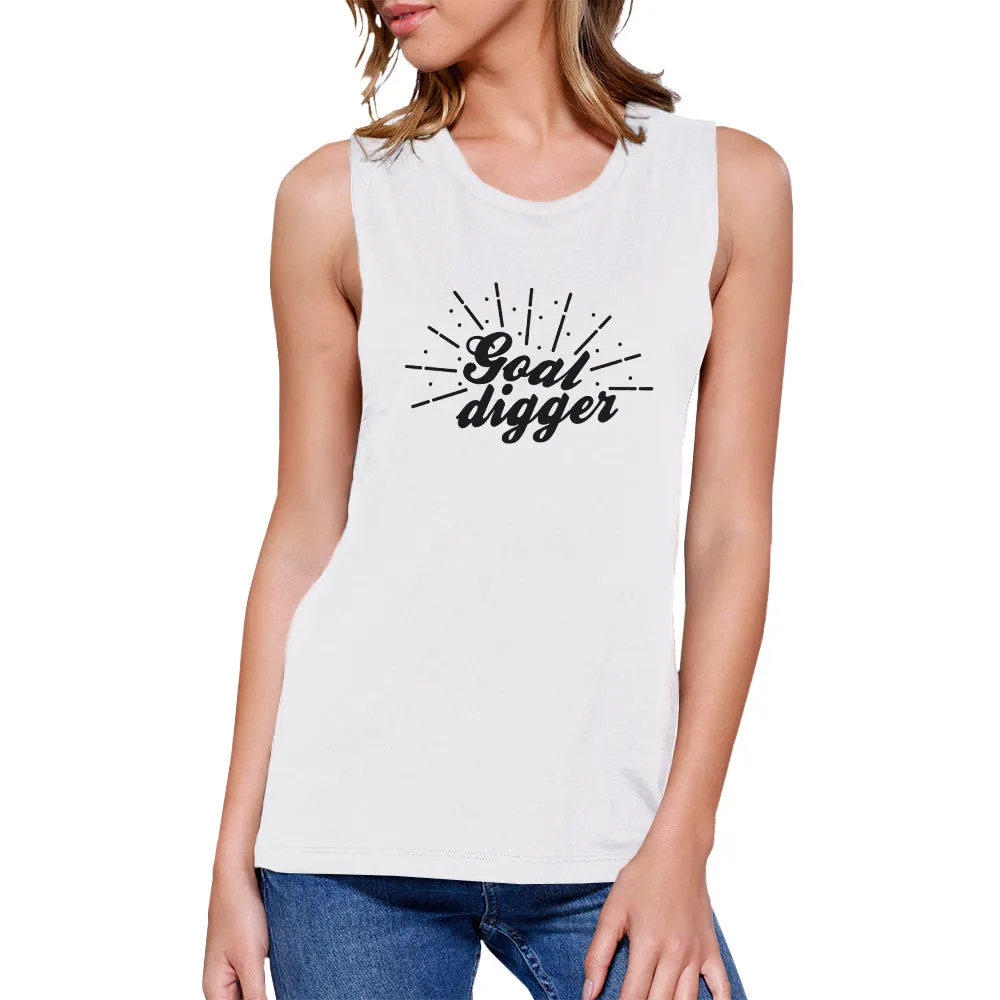 Goal Digger Womens Funny Saying Muscle Shirt For Gym Workout Lovers