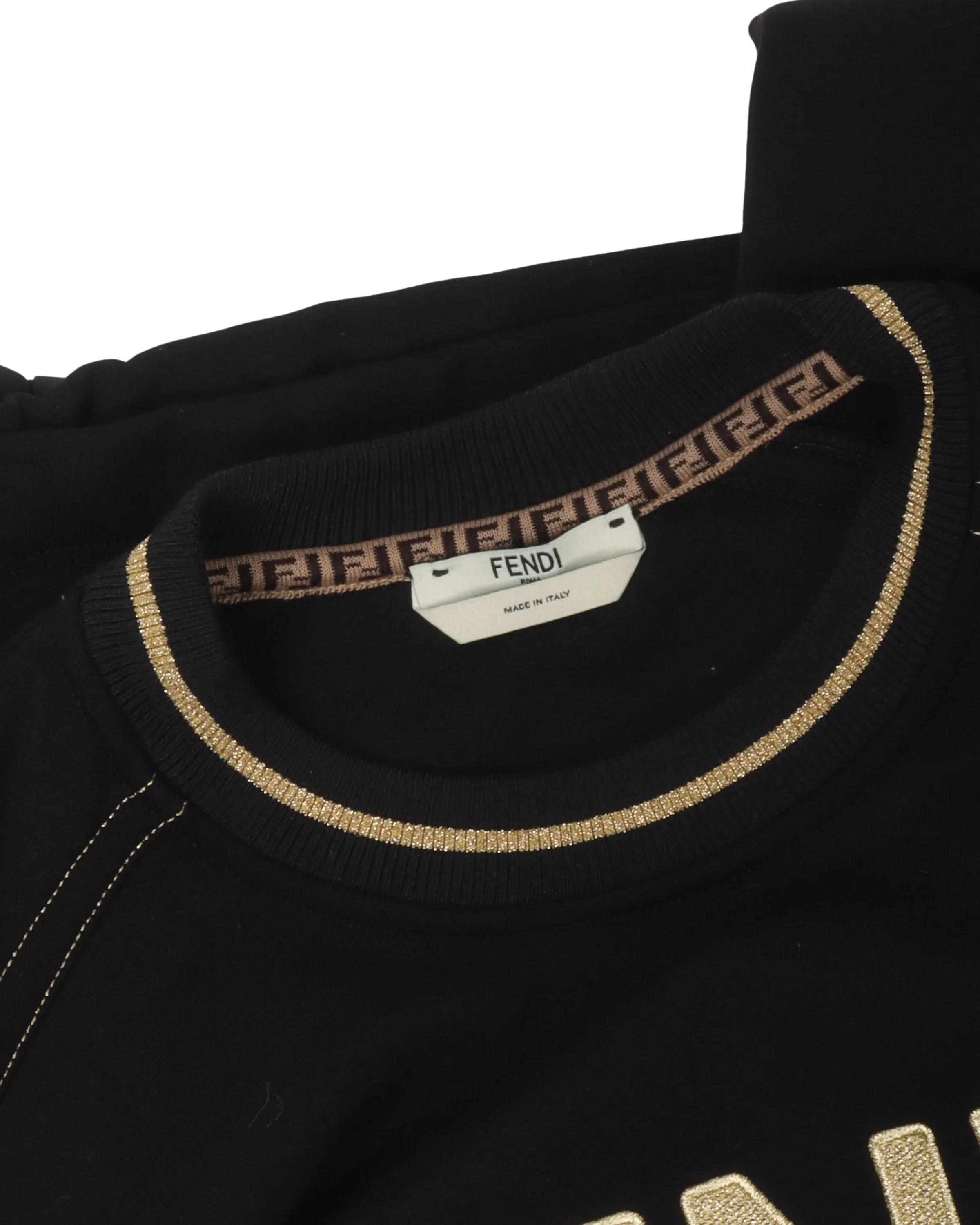 Gold-Trimmed Logo Sweatshirt