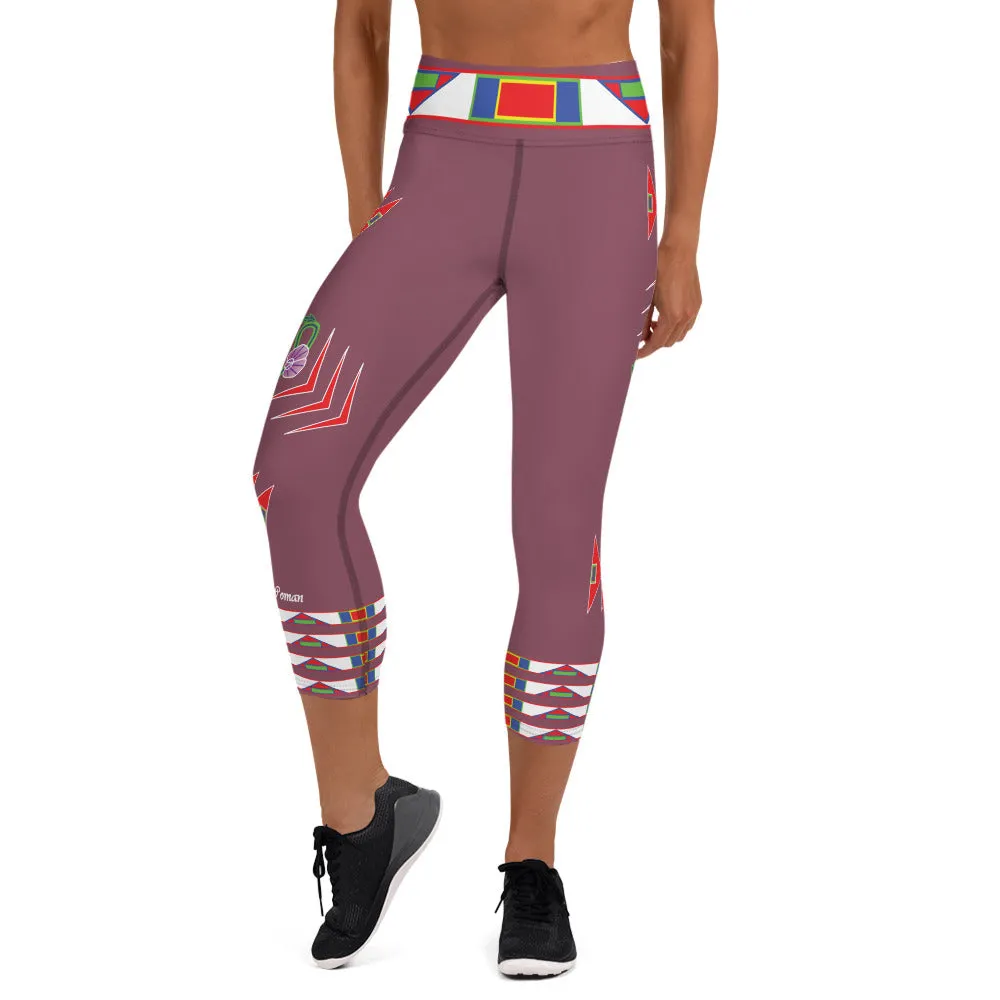 Gratitude Rose Yoga Capri Leggings