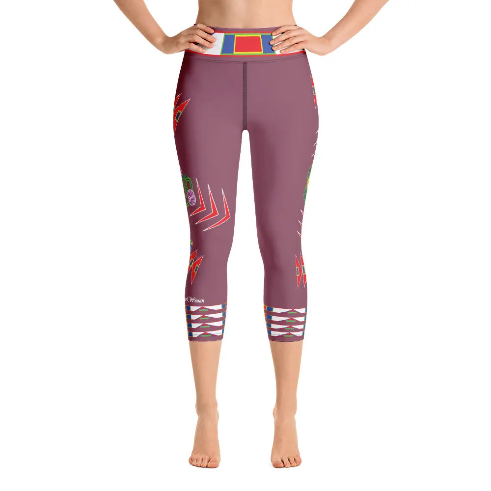 Gratitude Rose Yoga Capri Leggings