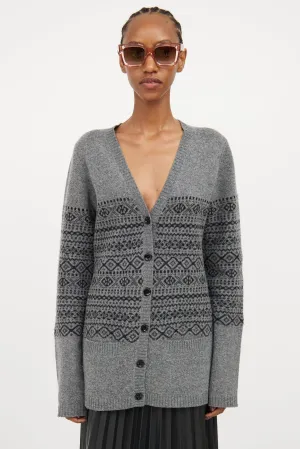 Grey & Black Fair Isle Cardigan