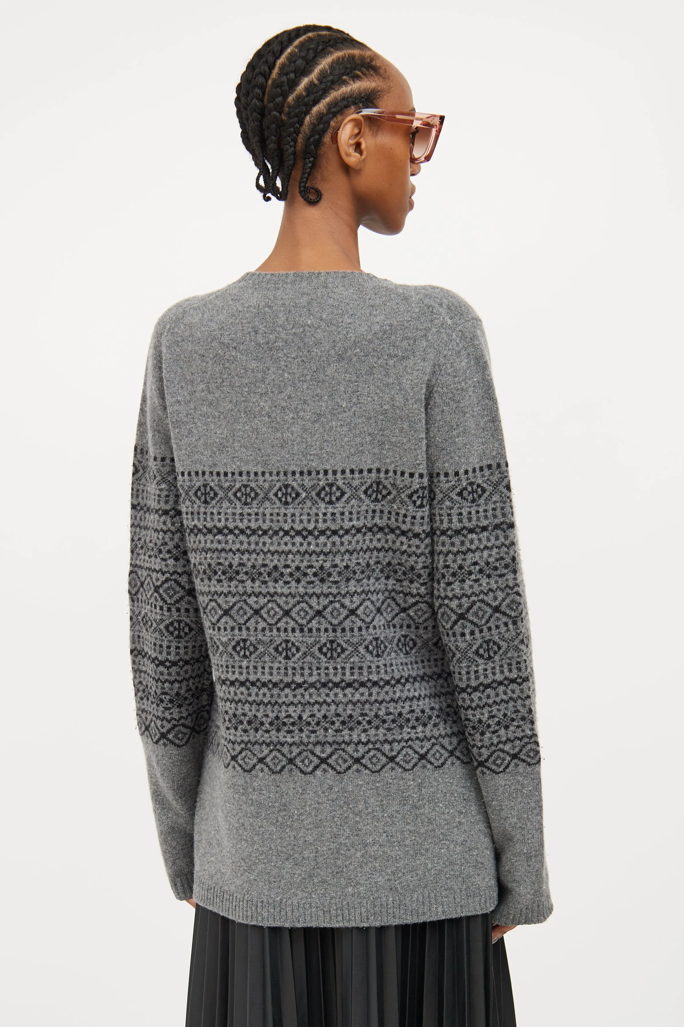 Grey & Black Fair Isle Cardigan