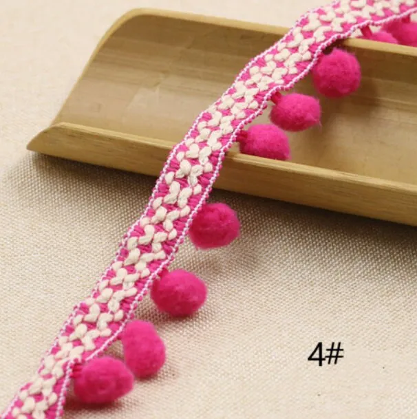 Hand Knitting PomPom Trim, Fabric Sewing Accessories Pompom Trim, PomPom Decoration Tassel Ball Fringe Ribbon Ribbon Ball Fringe, Craft