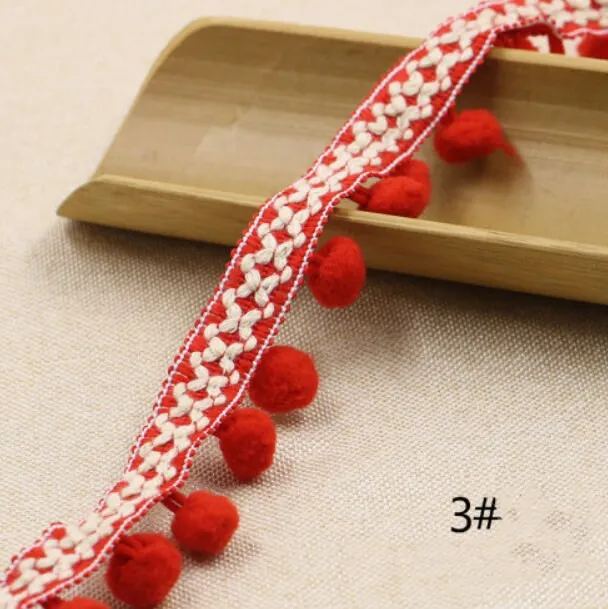 Hand Knitting PomPom Trim, Fabric Sewing Accessories Pompom Trim, PomPom Decoration Tassel Ball Fringe Ribbon Ribbon Ball Fringe, Craft