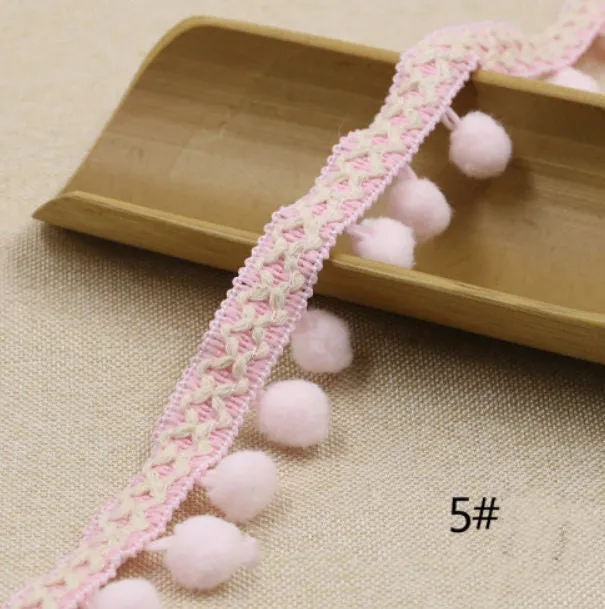 Hand Knitting PomPom Trim, Fabric Sewing Accessories Pompom Trim, PomPom Decoration Tassel Ball Fringe Ribbon Ribbon Ball Fringe, Craft