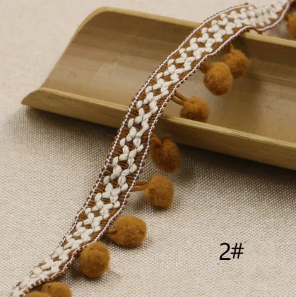 Hand Knitting PomPom Trim, Fabric Sewing Accessories Pompom Trim, PomPom Decoration Tassel Ball Fringe Ribbon Ribbon Ball Fringe, Craft
